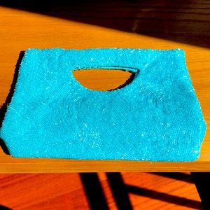 Moyna turquoise beaded evening bag/clutch- beautiful piece excellent condition